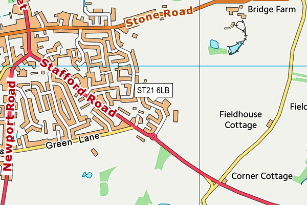 ST21 6LB map - OS VectorMap District (Ordnance Survey) ST21 6LB map - OS VectorMap District (Ordnance Survey)