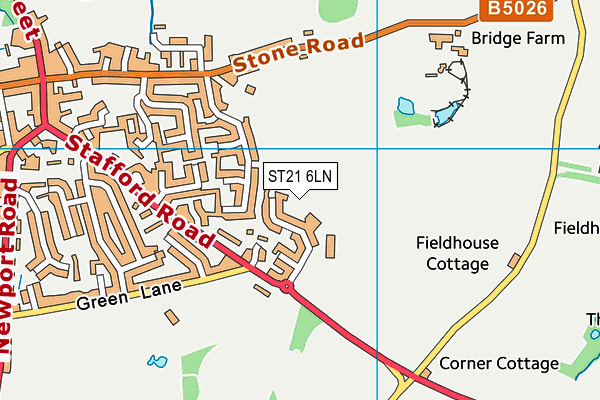 ST21 6LN map - OS VectorMap District (Ordnance Survey) ST21 6LN map - OS VectorMap District (Ordnance Survey)