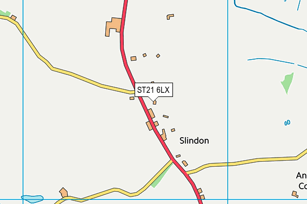 ST21 6LX map - OS VectorMap District (Ordnance Survey) ST21 6LX map - OS VectorMap District (Ordnance Survey)