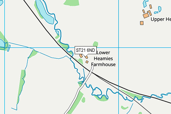 ST21 6ND map - OS VectorMap District (Ordnance Survey) ST21 6ND map - OS VectorMap District (Ordnance Survey)