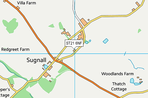 ST21 6NF map - OS VectorMap District (Ordnance Survey) ST21 6NF map - OS VectorMap District (Ordnance Survey)