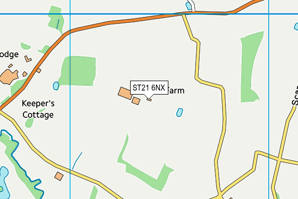 ST21 6NX map - OS VectorMap District (Ordnance Survey) ST21 6NX map - OS VectorMap District (Ordnance Survey)