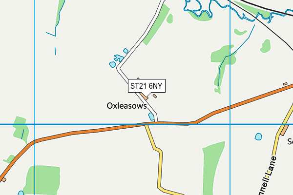 ST21 6NY map - OS VectorMap District (Ordnance Survey) ST21 6NY map - OS VectorMap District (Ordnance Survey)