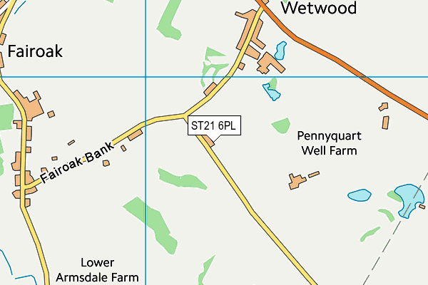 ST21 6PL map - OS VectorMap District (Ordnance Survey) ST21 6PL map - OS VectorMap District (Ordnance Survey)