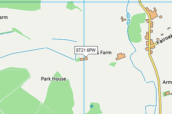 ST21 6PW map - OS VectorMap District (Ordnance Survey) ST21 6PW map - OS VectorMap District (Ordnance Survey)