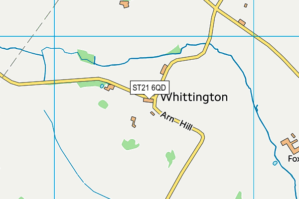ST21 6QD map - OS VectorMap District (Ordnance Survey) ST21 6QD map - OS VectorMap District (Ordnance Survey)