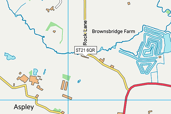 ST21 6QR map - OS VectorMap District (Ordnance Survey) ST21 6QR map - OS VectorMap District (Ordnance Survey)