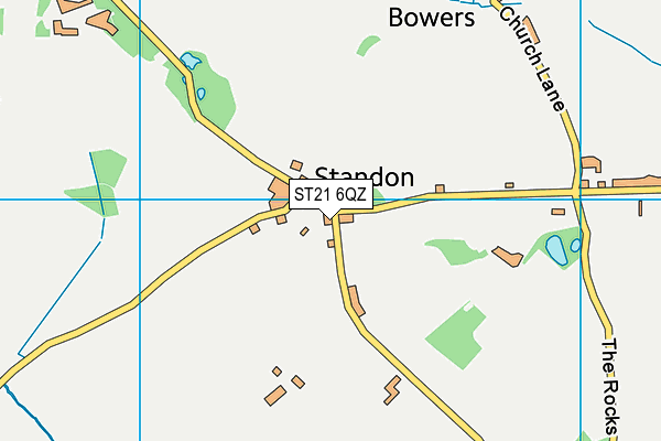 ST21 6QZ map - OS VectorMap District (Ordnance Survey) ST21 6QZ map - OS VectorMap District (Ordnance Survey)
