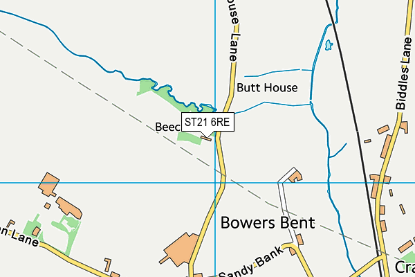 ST21 6RE map - OS VectorMap District (Ordnance Survey) ST21 6RE map - OS VectorMap District (Ordnance Survey)