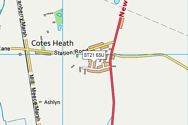 ST21 6SU map - OS VectorMap District (Ordnance Survey)