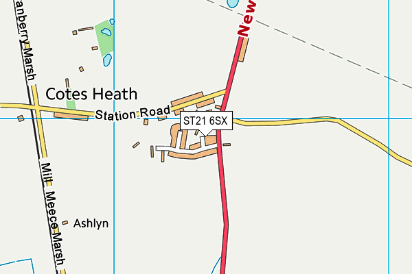 ST21 6SX map - OS VectorMap District (Ordnance Survey) ST21 6SX map - OS VectorMap District (Ordnance Survey)