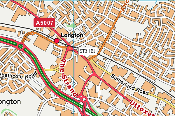 ST3 1BJ map - OS VectorMap District (Ordnance Survey) ST3 1BJ map - OS VectorMap District (Ordnance Survey)