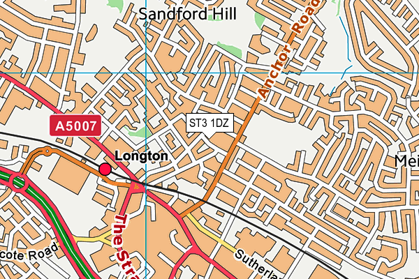 ST3 1DZ map - OS VectorMap District (Ordnance Survey) ST3 1DZ map - OS VectorMap District (Ordnance Survey)