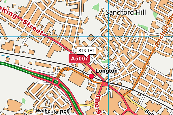 ST3 1ET map - OS VectorMap District (Ordnance Survey) ST3 1ET map - OS VectorMap District (Ordnance Survey)