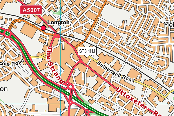 ST3 1HJ map - OS VectorMap District (Ordnance Survey) ST3 1HJ map - OS VectorMap District (Ordnance Survey)