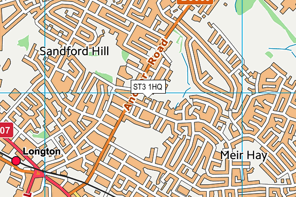 ST3 1HQ map - OS VectorMap District (Ordnance Survey) ST3 1HQ map - OS VectorMap District (Ordnance Survey)