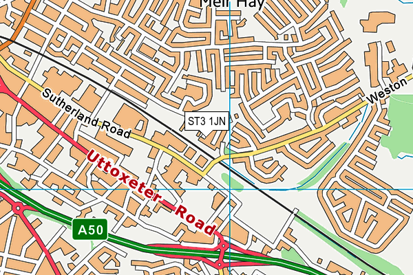 ST3 1JN map - OS VectorMap District (Ordnance Survey) ST3 1JN map - OS VectorMap District (Ordnance Survey)