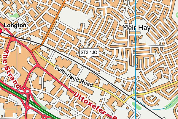 ST3 1JQ map - OS VectorMap District (Ordnance Survey) ST3 1JQ map - OS VectorMap District (Ordnance Survey)