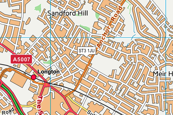 ST3 1JU map - OS VectorMap District (Ordnance Survey) ST3 1JU map - OS VectorMap District (Ordnance Survey)