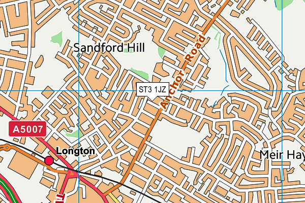 ST3 1JZ map - OS VectorMap District (Ordnance Survey) ST3 1JZ map - OS VectorMap District (Ordnance Survey)