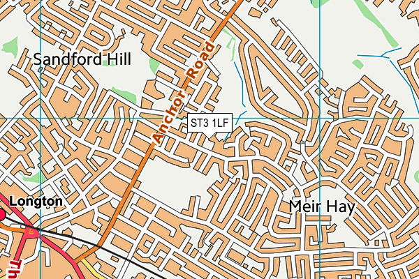 ST3 1LF map - OS VectorMap District (Ordnance Survey) ST3 1LF map - OS VectorMap District (Ordnance Survey)