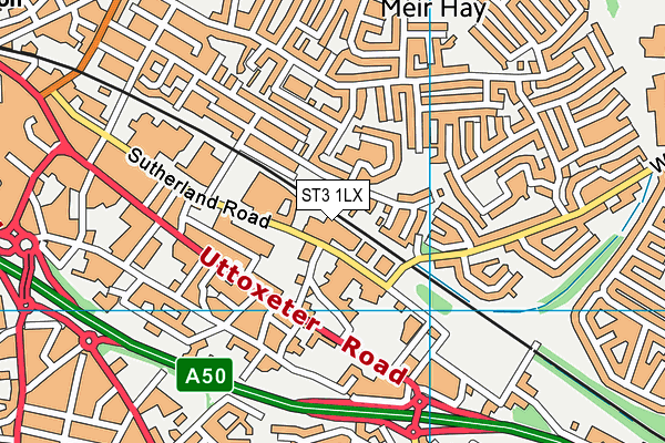 ST3 1LX map - OS VectorMap District (Ordnance Survey) ST3 1LX map - OS VectorMap District (Ordnance Survey)