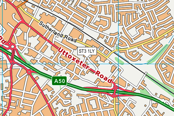 ST3 1LY map - OS VectorMap District (Ordnance Survey) ST3 1LY map - OS VectorMap District (Ordnance Survey)