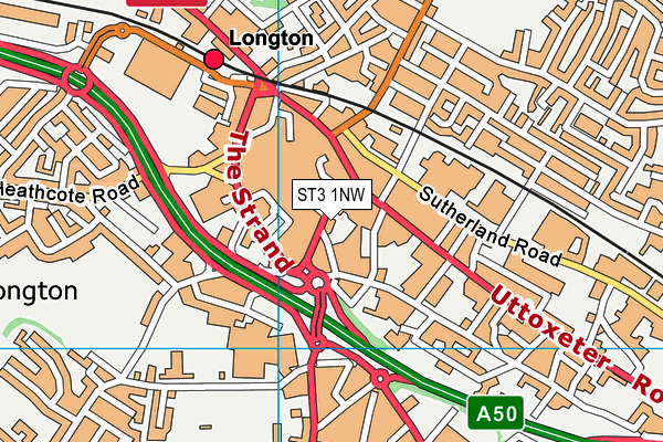 ST3 1NW map - OS VectorMap District (Ordnance Survey) ST3 1NW map - OS VectorMap District (Ordnance Survey)