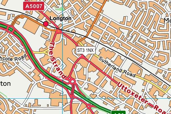 ST3 1NX map - OS VectorMap District (Ordnance Survey) ST3 1NX map - OS VectorMap District (Ordnance Survey)