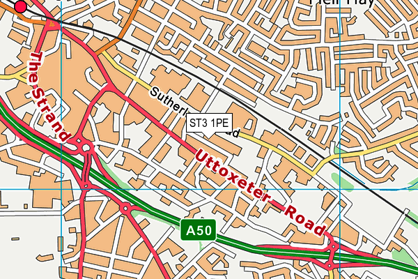 ST3 1PE map - OS VectorMap District (Ordnance Survey)