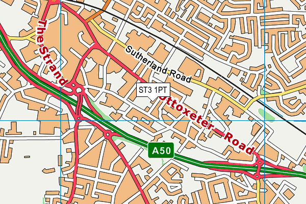 ST3 1PT map - OS VectorMap District (Ordnance Survey) ST3 1PT map - OS VectorMap District (Ordnance Survey)