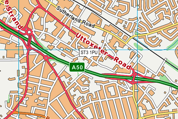ST3 1PU map - OS VectorMap District (Ordnance Survey) ST3 1PU map - OS VectorMap District (Ordnance Survey)