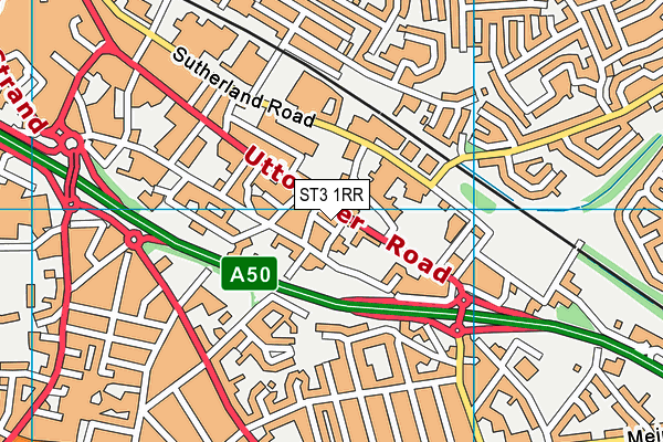 ST3 1RR map - OS VectorMap District (Ordnance Survey) ST3 1RR map - OS VectorMap District (Ordnance Survey)