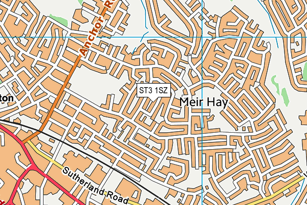 ST3 1SZ map - OS VectorMap District (Ordnance Survey) ST3 1SZ map - OS VectorMap District (Ordnance Survey)