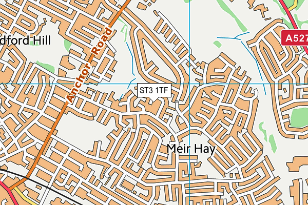 ST3 1TF map - OS VectorMap District (Ordnance Survey) ST3 1TF map - OS VectorMap District (Ordnance Survey)
