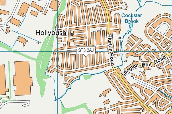 ST3 2AJ map - OS VectorMap District (Ordnance Survey) ST3 2AJ map - OS VectorMap District (Ordnance Survey)