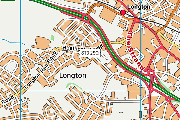 ST3 2SQ map - OS VectorMap District (Ordnance Survey) ST3 2SQ map - OS VectorMap District (Ordnance Survey)