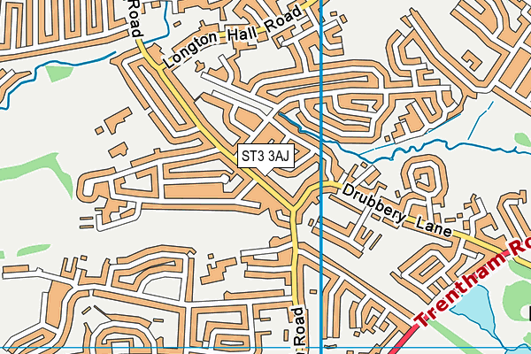 ST3 3AJ map - OS VectorMap District (Ordnance Survey) ST3 3AJ map - OS VectorMap District (Ordnance Survey)