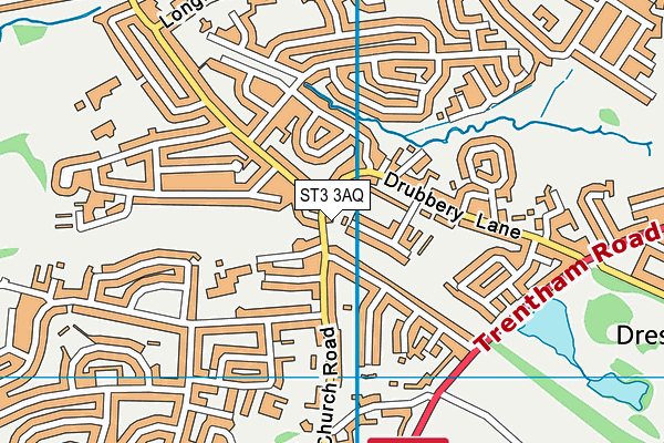 ST3 3AQ map - OS VectorMap District (Ordnance Survey) ST3 3AQ map - OS VectorMap District (Ordnance Survey)