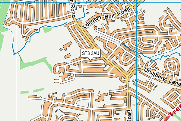 ST3 3AU map - OS VectorMap District (Ordnance Survey) ST3 3AU map - OS VectorMap District (Ordnance Survey)