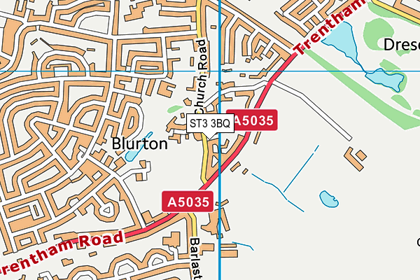 ST3 3BQ map - OS VectorMap District (Ordnance Survey)