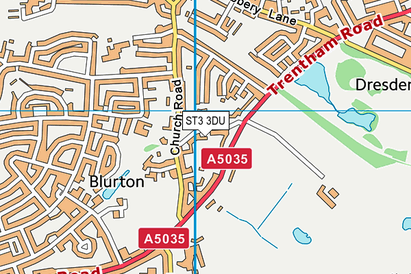 ST3 3DU map - OS VectorMap District (Ordnance Survey) ST3 3DU map - OS VectorMap District (Ordnance Survey)