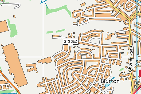 ST3 3EZ map - OS VectorMap District (Ordnance Survey) ST3 3EZ map - OS VectorMap District (Ordnance Survey)