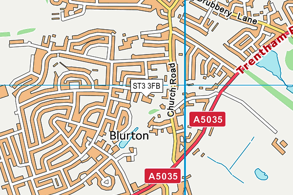ST3 3FB map - OS VectorMap District (Ordnance Survey) ST3 3FB map - OS VectorMap District (Ordnance Survey)