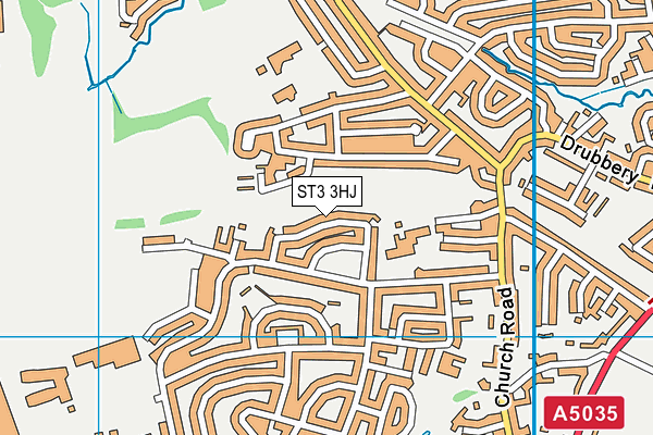 ST3 3HJ map - OS VectorMap District (Ordnance Survey) ST3 3HJ map - OS VectorMap District (Ordnance Survey)