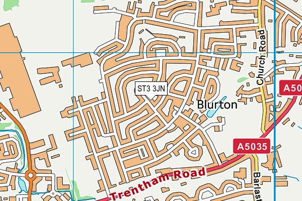 ST3 3JN map - OS VectorMap District (Ordnance Survey) ST3 3JN map - OS VectorMap District (Ordnance Survey)