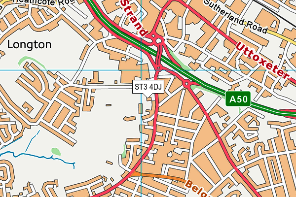 ST3 4DJ map - OS VectorMap District (Ordnance Survey) ST3 4DJ map - OS VectorMap District (Ordnance Survey)