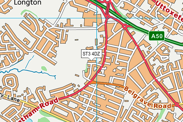 ST3 4DZ map - OS VectorMap District (Ordnance Survey) ST3 4DZ map - OS VectorMap District (Ordnance Survey)