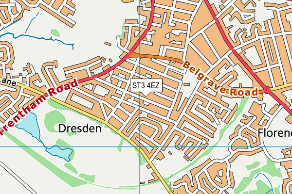 ST3 4EZ map - OS VectorMap District (Ordnance Survey) ST3 4EZ map - OS VectorMap District (Ordnance Survey)