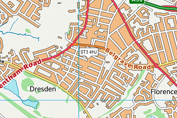 ST3 4HJ map - OS VectorMap District (Ordnance Survey) ST3 4HJ map - OS VectorMap District (Ordnance Survey)